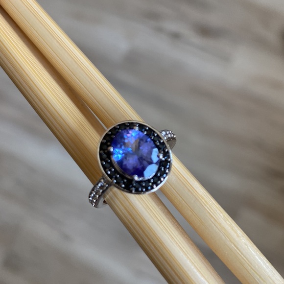 Tanzanite, zircon and onyx ring! - Picture 2 of 5